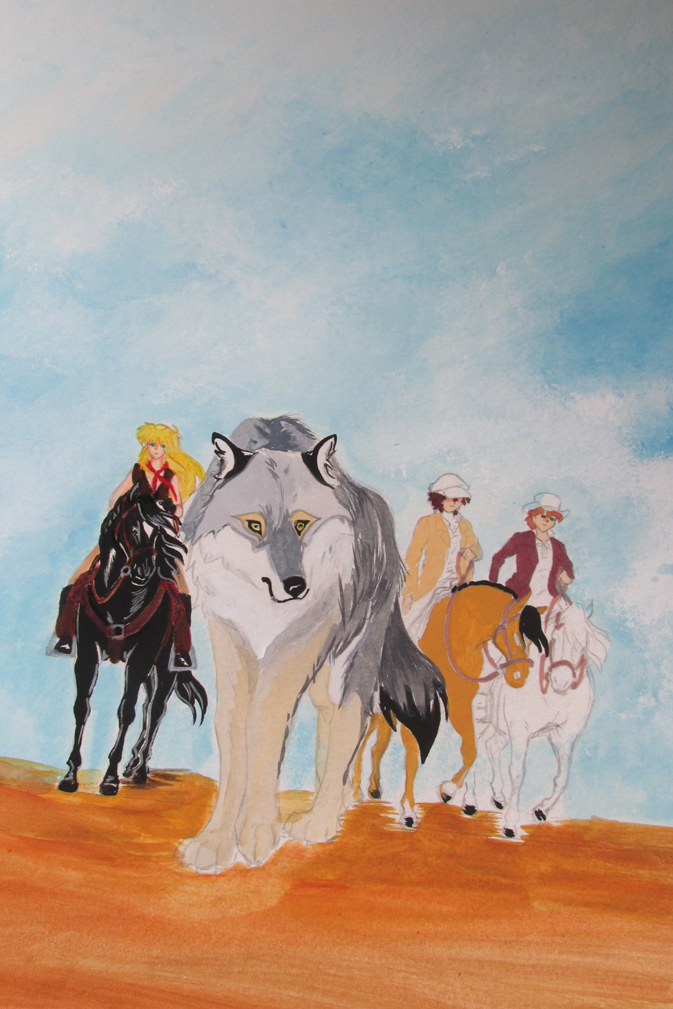 Legends of the West illustration watercolors and color pencils