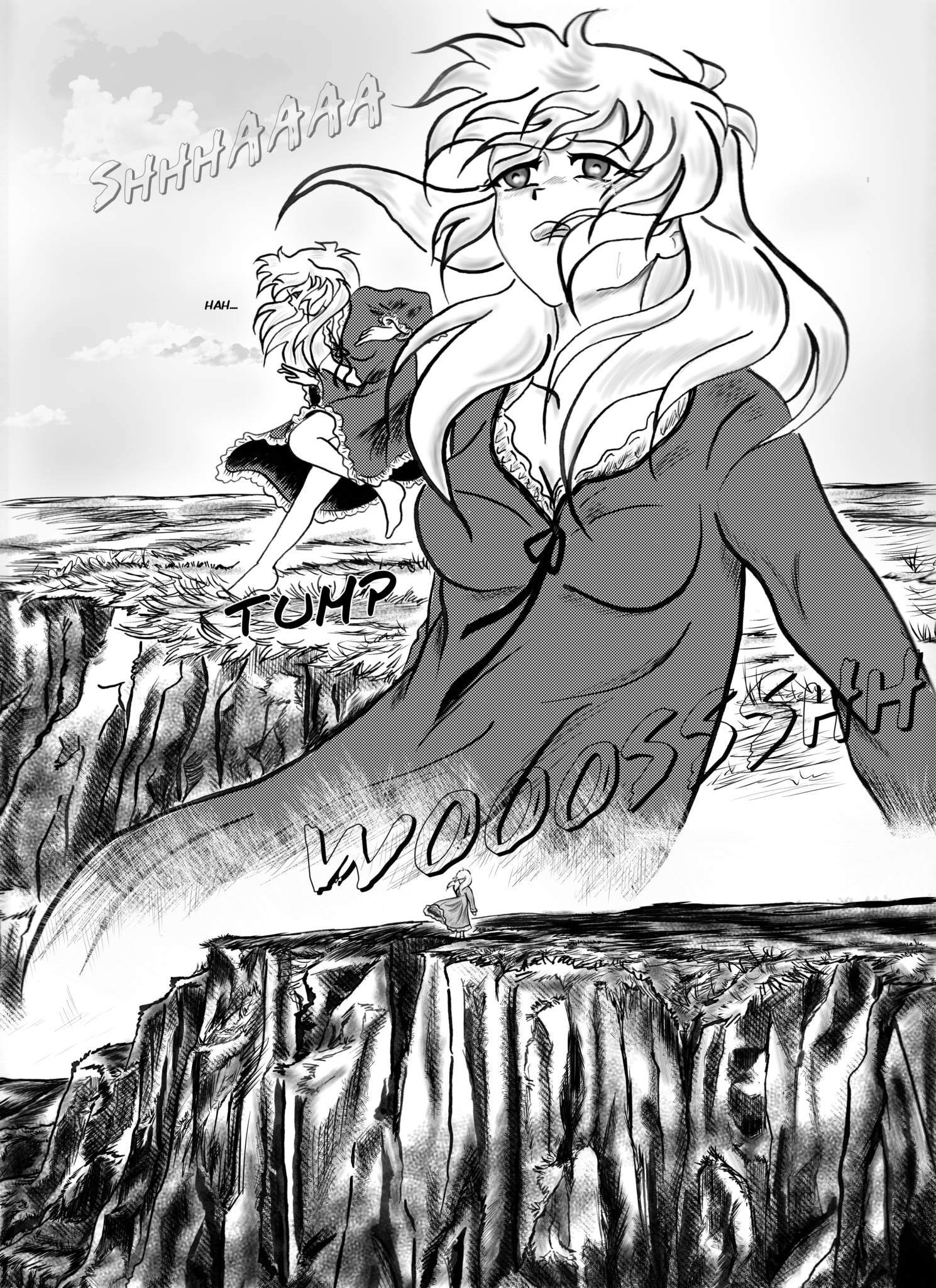 Legends of the West page 101 chapter 3, Sally stop when she reach the cliff with the ocean beneath.