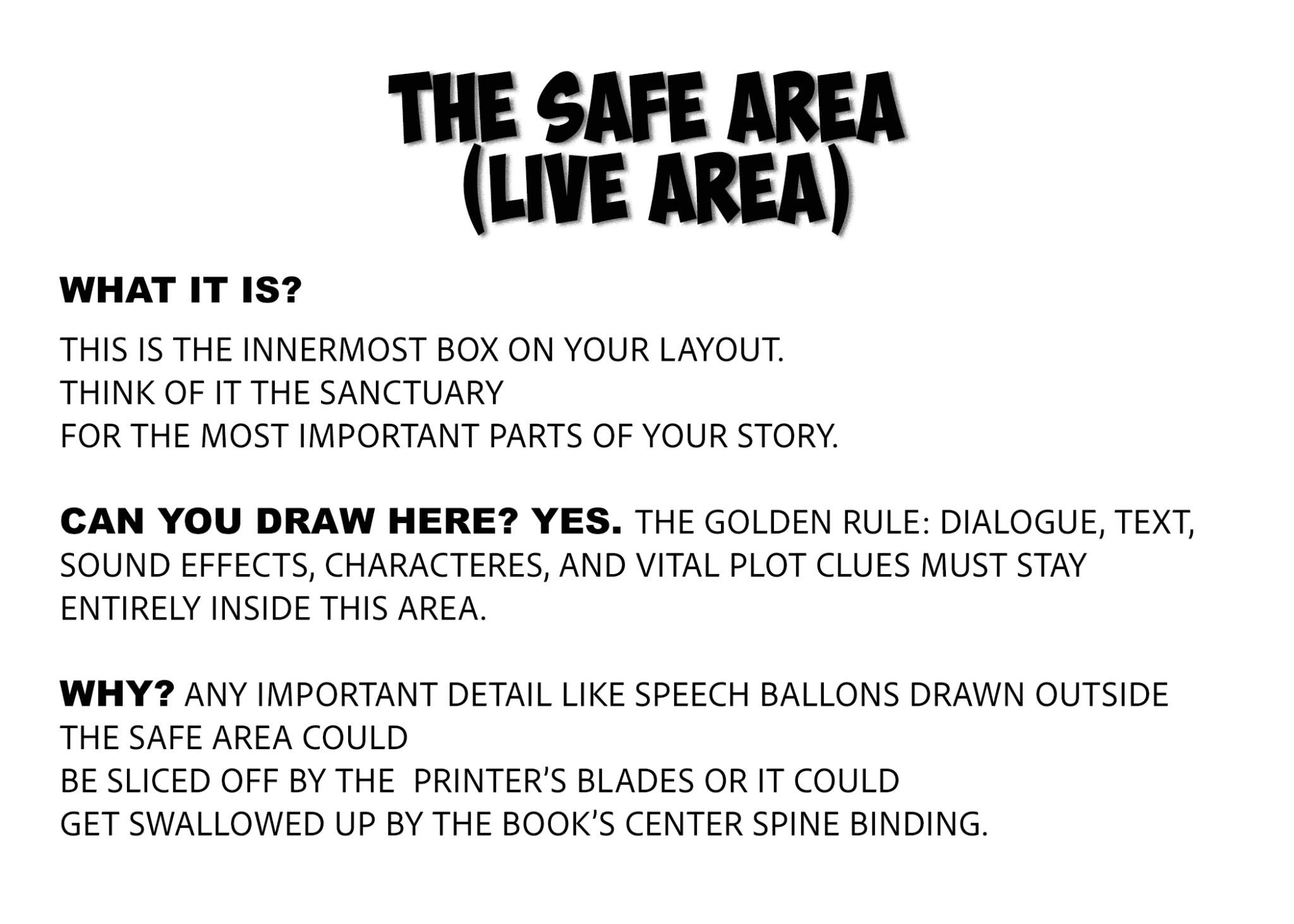 safe area for comic books and manga layouts description
