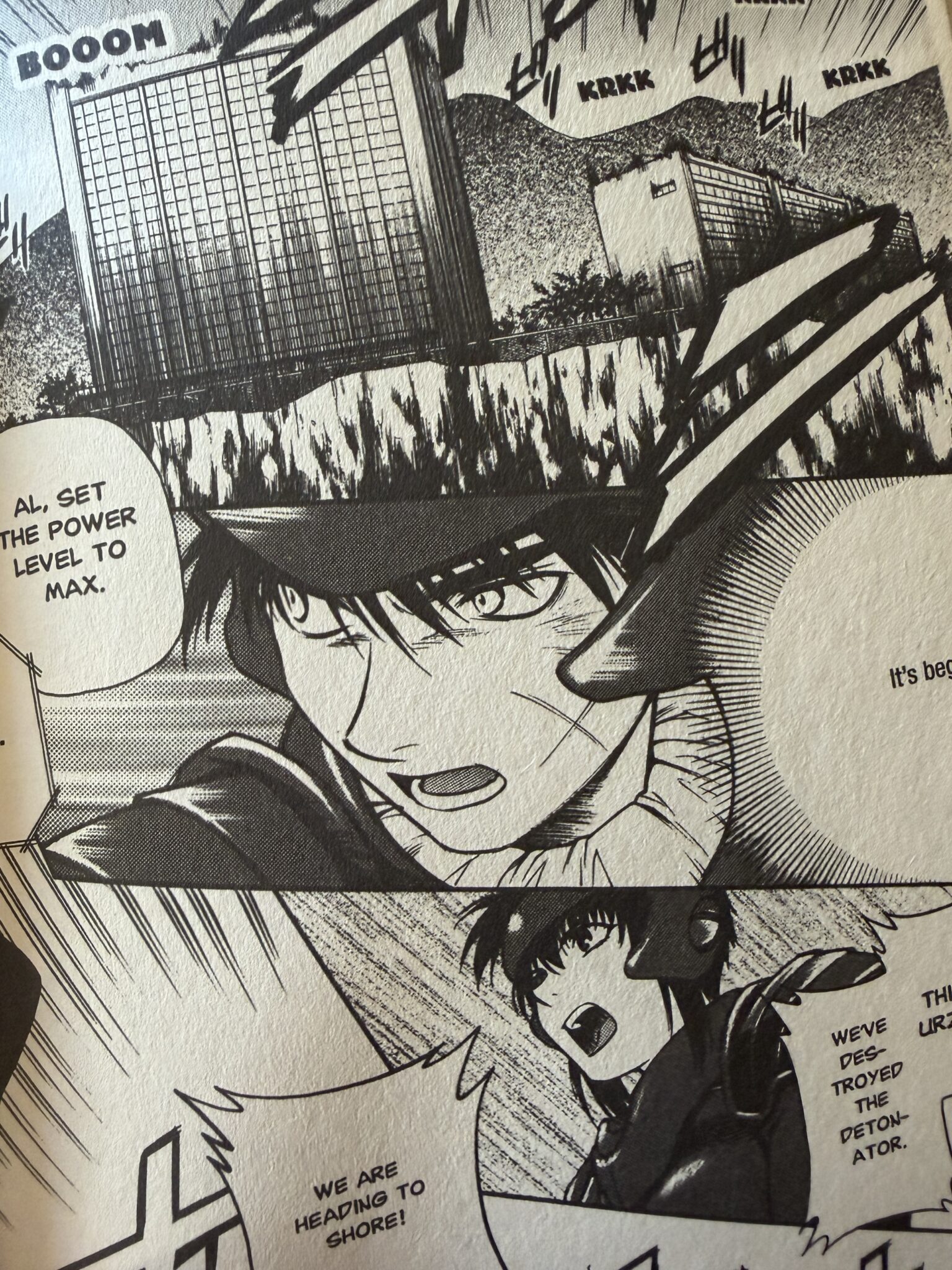 Full metal panic manga page slah panels.